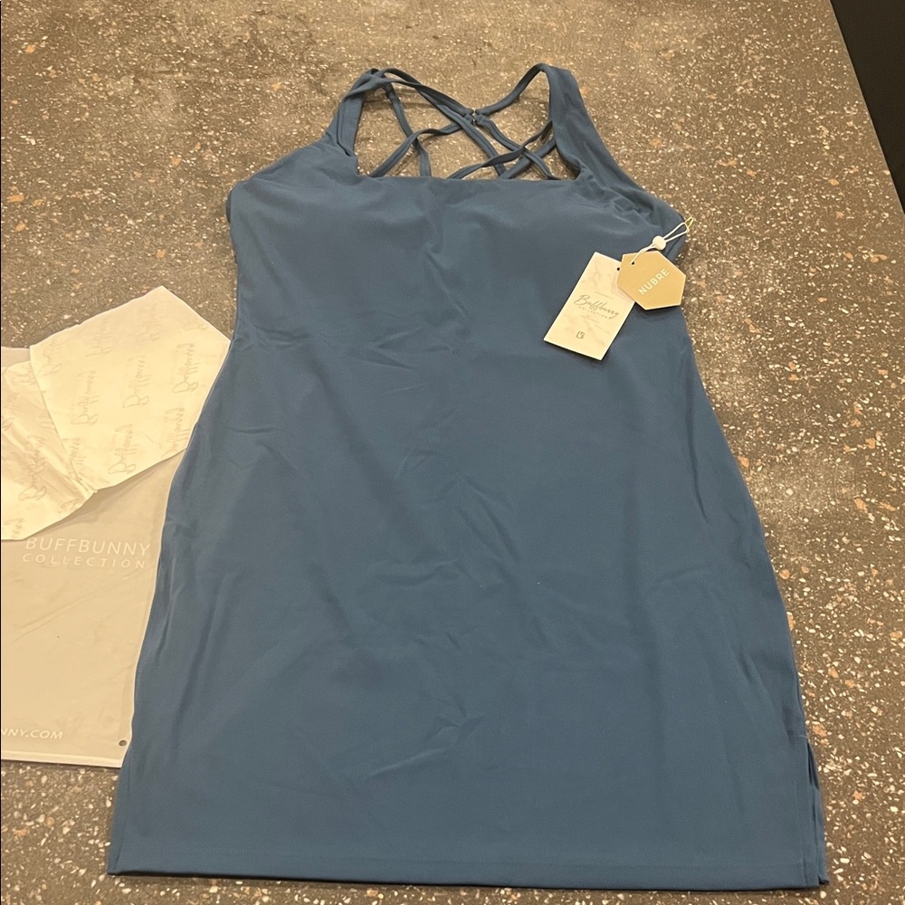 BuffBunny Teal Crisscross Dress
